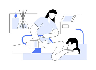 Anti-cellulite treatment isolated cartoon vector illustrations.