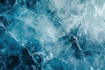 Textured background of blue ice on smooth surface of frozen lake water in winter in vatnajokull national park - generative ai