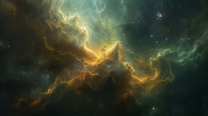 Fototapeta premium Cosmic Tapestry Exploring Nebula and Star Cluster - Celestial Wonders in the Vast Universe