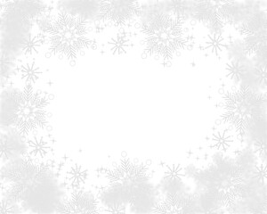 Snowflakes frame, Snowfall border, winter background