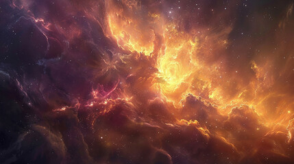 Fototapeta premium Journey Through Celestial Wonders Nebula and Star Cluster - Unveiling the Cosmic Tapestry in Spectacular Detail