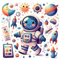Child-Friendly Cartoon Astronaut