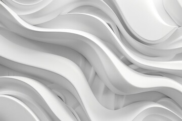 Graphic white 3D background with flowing lines.