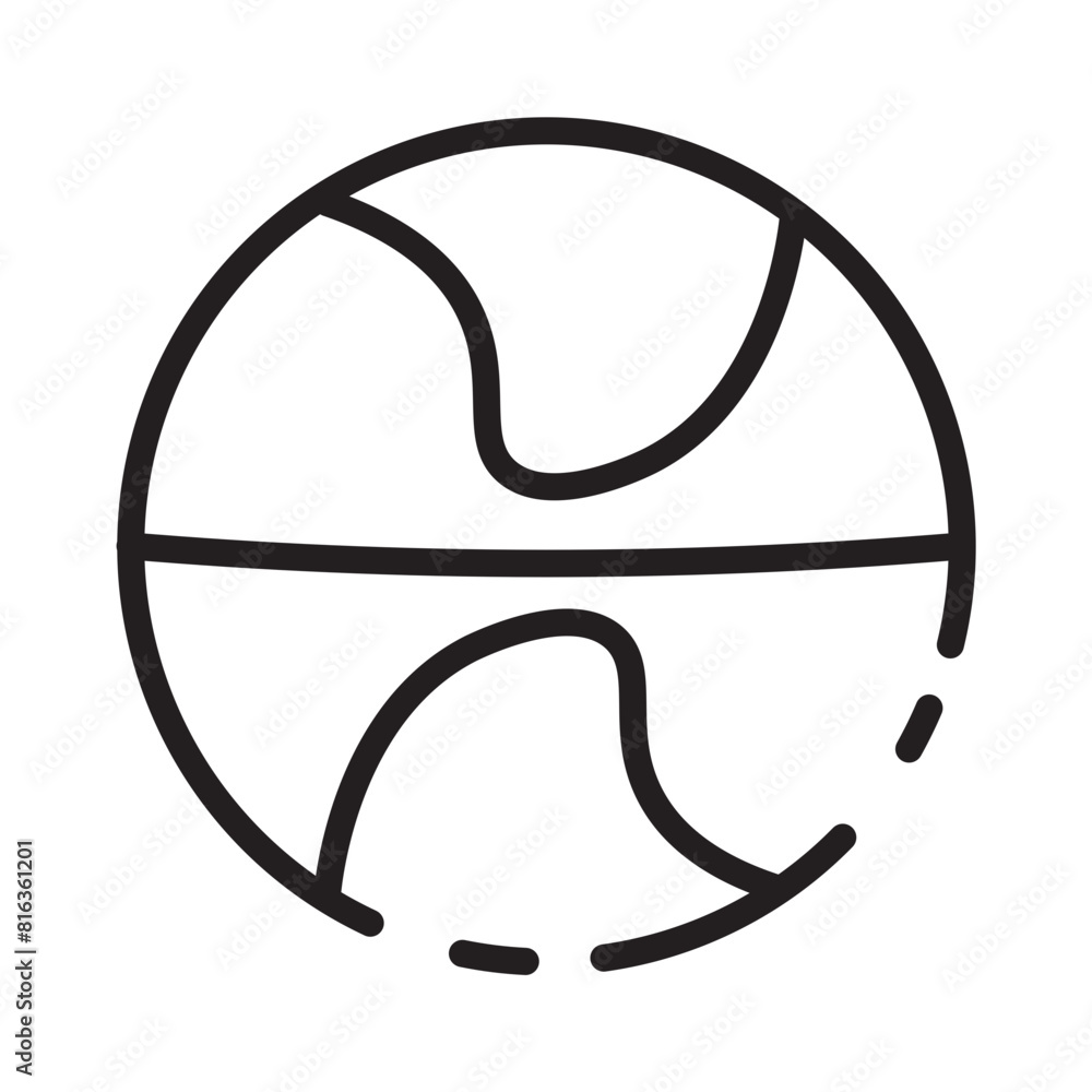 Poster ball sport basket line icon