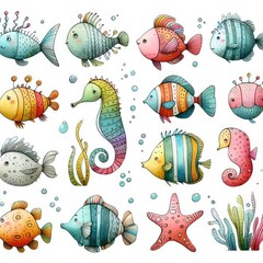 Cartoon Sea Animals: Child-Friendly