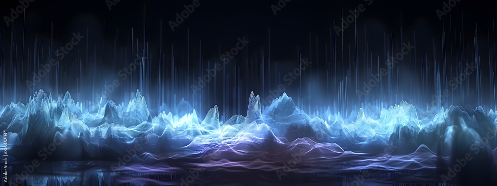 Poster d rendering of a spectrogram visualizing natural sound frequency content