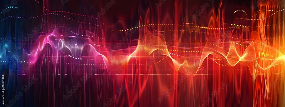 Poster spectrogram visualization of heartbeat frequency in healthcare technology