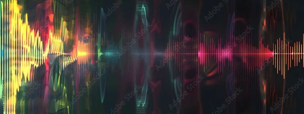 Poster audio visualization of a heartbeat a spectrogram representation