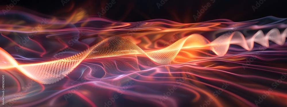 Poster quantum physics in motion wave packet animation revealing standing waves at certain frequencies