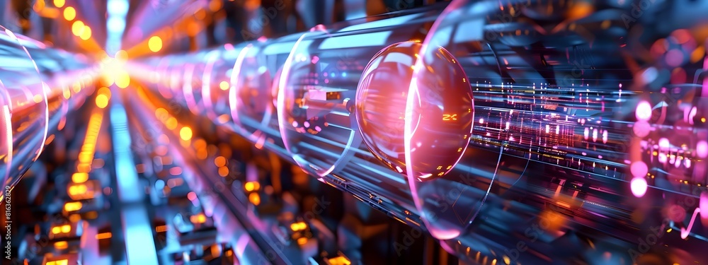 Poster Quantum Computer Calculating Frequency of Quantum States A D Rendering
