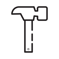Hammer Tool Nail Line Icon