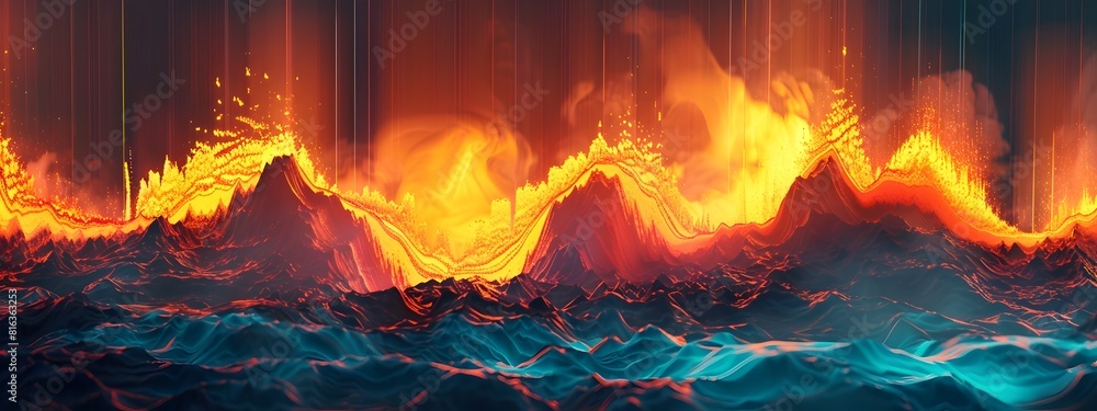 Aufkleber volcanic eruption frequency spectrogram a visual analysis of seismic audio data