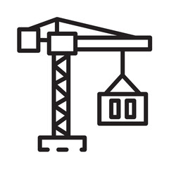 Crane Hook Tools Line Icon