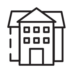 Apartment Building Built Line Icon