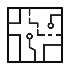 Architect Blueprint Map Line Icon