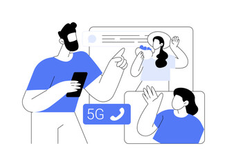 5G video calls isolated cartoon vector illustrations.