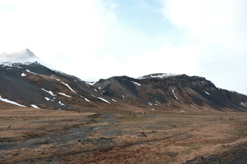 mountain landscape with snow