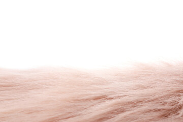 Soft pink faux fur isolated on white