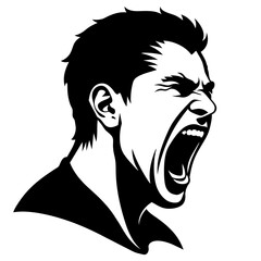 A angry man vector silhouette (7)
