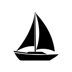 a sailboat vector silhouette isolated on a white background
