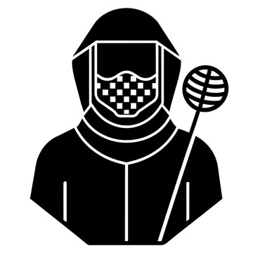 recommend clip art: Beekeeper Beekeeping Face Mask silhouette design, black color illustration