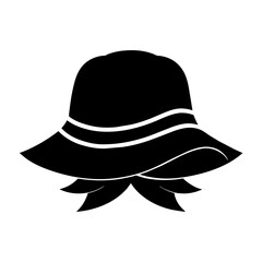 Femal hat vector art illustration black color
