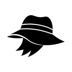 Femal hat vector art illustration black color