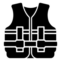 life Jacket silhouette, life jacket black color illustration