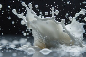 Milk splash on a dark background