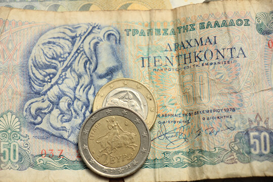 Greek and euro money