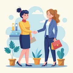 Fototapeta premium business deal is final , two client handshaking and happy