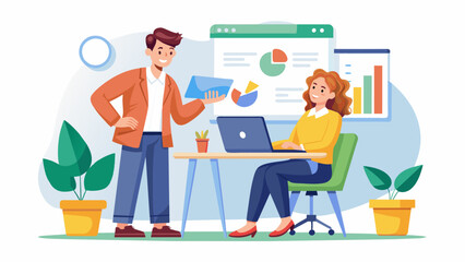 Young business people meeting office teamwork group whiteboard presentation seminar woman businessman businesswoman startup project idea student education training modern flat design simple vector