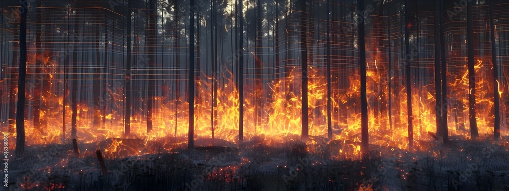 Aufkleber sound of a forest fires fury visualized through a vibrant d spectrogram