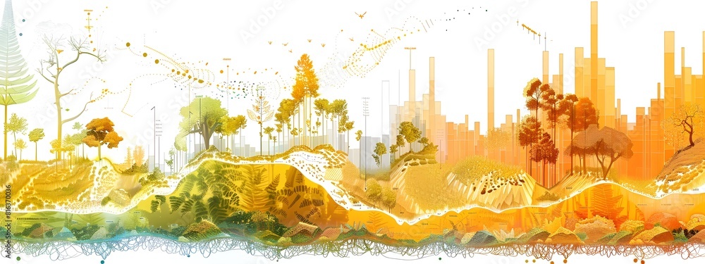 Poster frequency distribution of species extinction rates visualized across diverse ecosystems