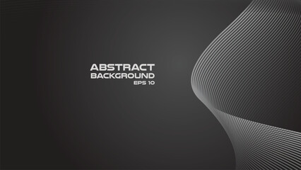 Dark Gray abstract background with curve line for backdrop or presentation
