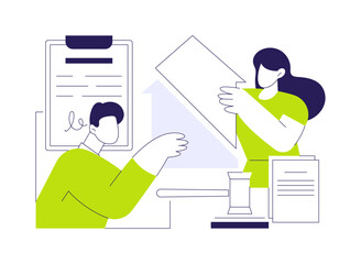 Division of assets abstract concept vector illustration.