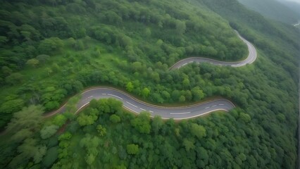 Beautiful winding road through the mountains