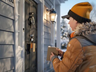 D Rendered Delivery Person Expertly Delivering a Package