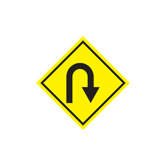 U-turn sign icon