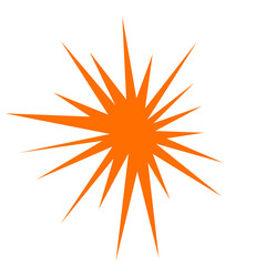 An abstract blank comic book style star burst shape design element.