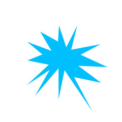 An abstract blank comic book style star burst shape design element.