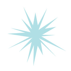 An abstract blank comic book style star burst shape design element.