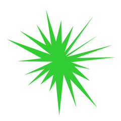 An abstract blank comic book style star burst shape design element.