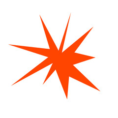 An abstract blank comic book style star burst shape design element.