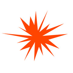 An abstract blank comic book style star burst shape design element.