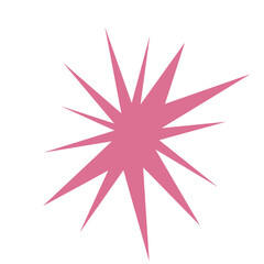 An abstract blank comic book style star burst shape design element.