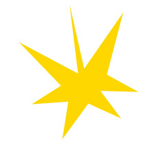 An abstract blank comic book style star burst shape design element.