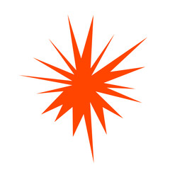 An abstract blank comic book style star burst shape design element.