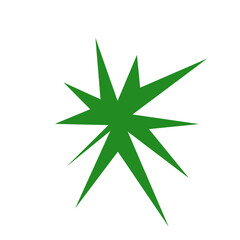 An abstract blank comic book style star burst shape design element.