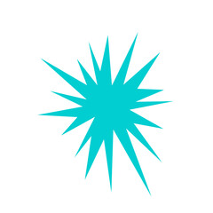 An abstract blank comic book style star burst shape design element.